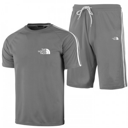 Men's 3-Stripes Fleece Shorts & Tee Shirt Set