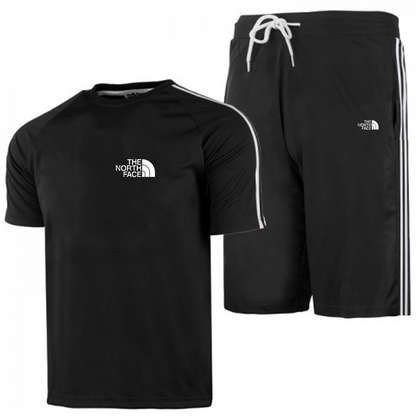 Men's 3-Stripes Fleece Shorts & Tee Shirt Set