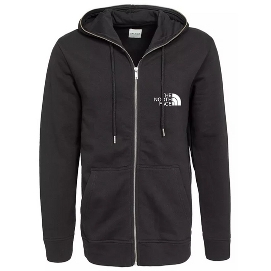 Zip fleece hooded sweatshirt jacket