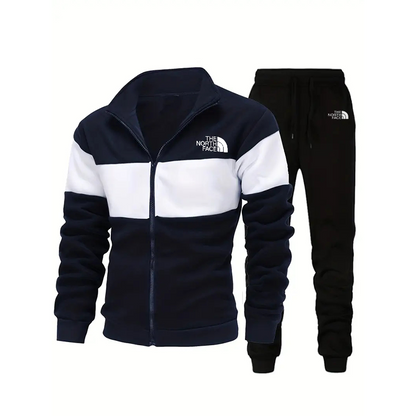 Classic Color Block Active Tracksuit Suit