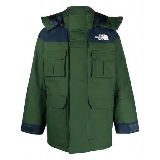 Green logo embroidered padded jacket